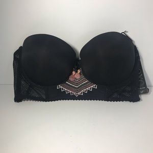 XOXO Black Bra with Pink, White and Black Details